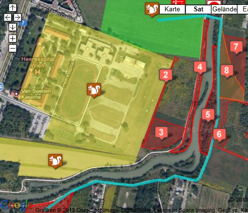 Visualisierung der Ziesel-Ausgleichsflaechen beim Wiener Heeresspital